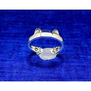 Sterling Silver Cat Ears and Paws Ring, Silver Cat Ears and Paws Wrap Ring